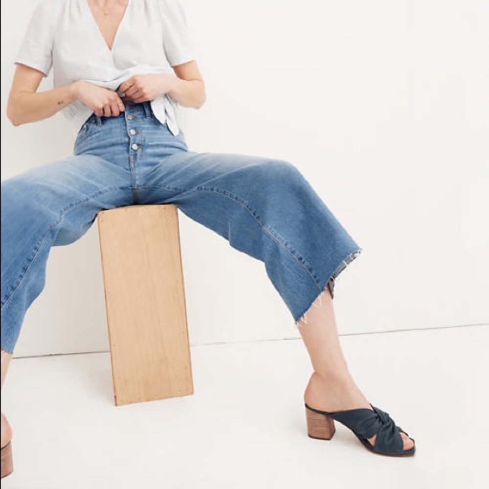 Made well wide leg crop jeans/light denim